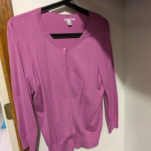 Purple Button-Up Cardigan